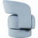 Sutton Split Back Curved Sculpture Swivel Accent Chair in Blue Fabric